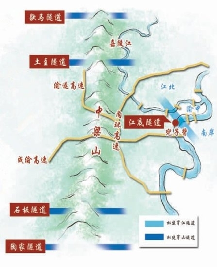 据最新消息,一条位于渝中区兜子背的两江隧道正在规划中,将成为重庆